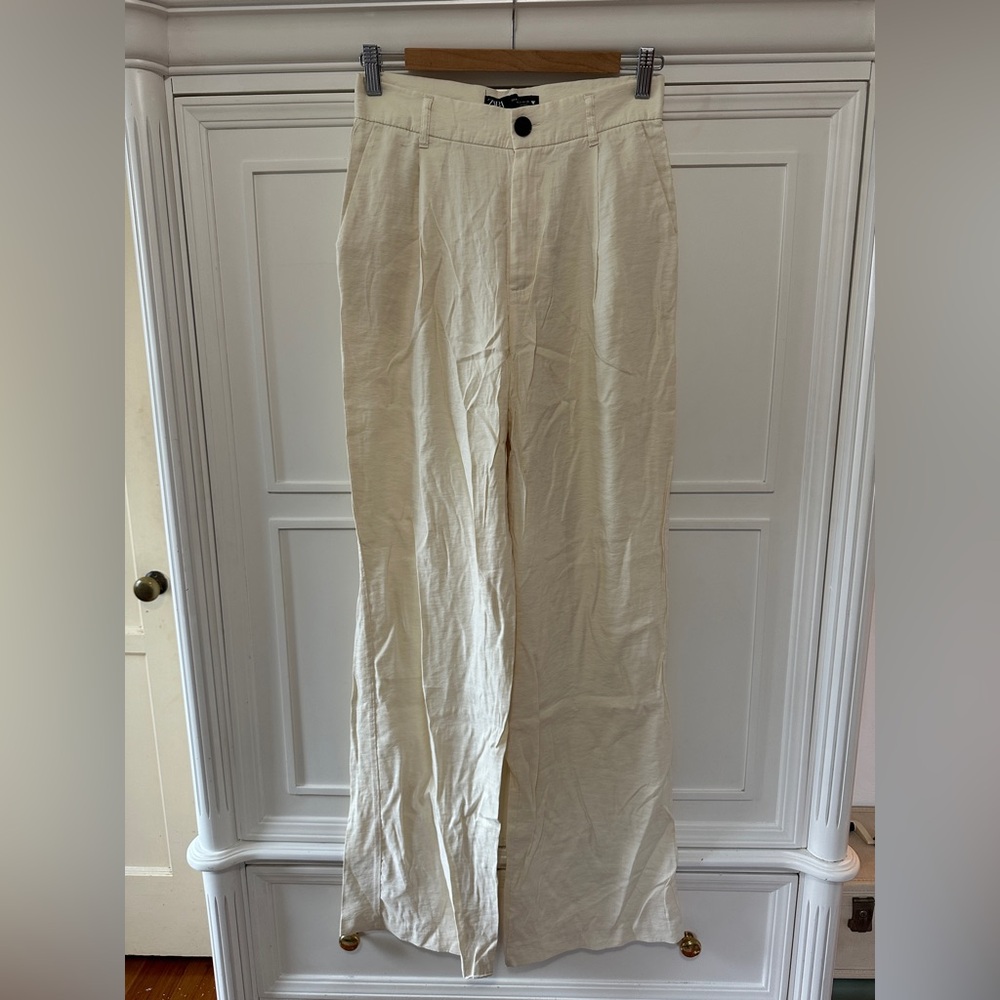 Zara Cream Button-Front Pants